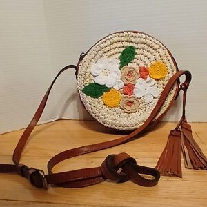 Patricia  Nash Raffia/Leather crossbody bag